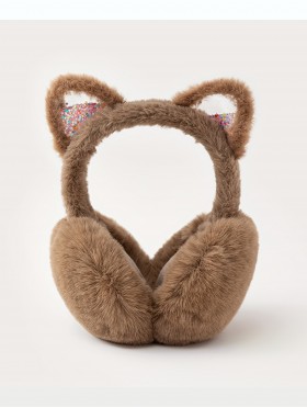 Colorful Sequins Cat Ears Plush Earmuff